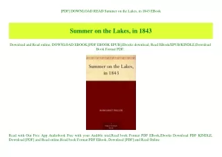 [PDF] DOWNLOAD READ Summer on the Lakes  in 1843 EBook