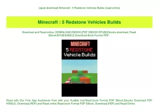 {epub download} Minecraft  5 Redstone Vehicles Builds {read online}