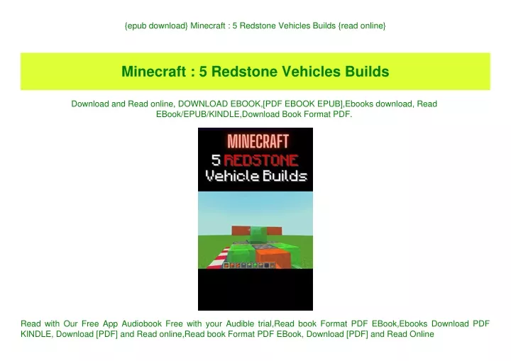 epub download minecraft 5 redstone vehicles