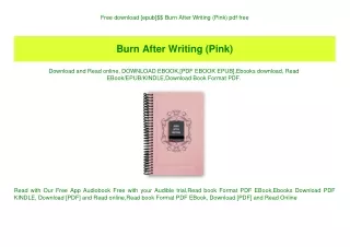 Free download [epub]$$ Burn After Writing (Pink) pdf free