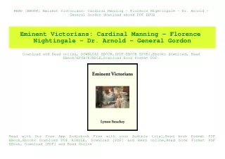 READ [EBOOK] Eminent Victorians Cardinal Manning - Florence Nightingale - Dr. Arnold - General Gordon download ebook PDF