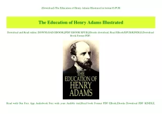 (Download) The Education of Henry Adams Illustrated in format E-PUB