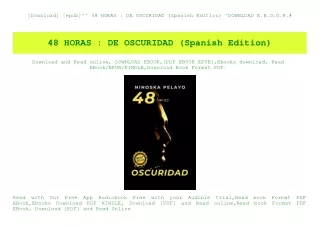 [Download] [epub]^^ 48 HORAS  DE OSCURIDAD (Spanish Edition) ^DOWNLOAD E.B.O.O.K.#