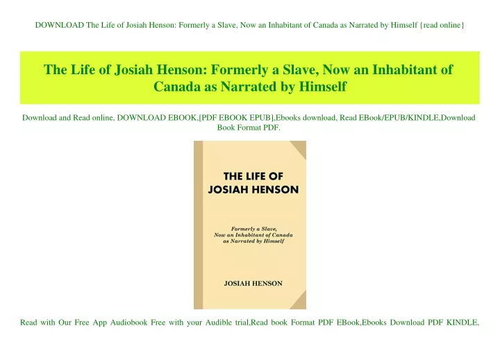 download the life of josiah henson formerly