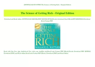 [DOWNLOAD IN @PDF] The Science of Getting Rich - Original Edition (DOWNLOAD E.B.O.O.K.^)