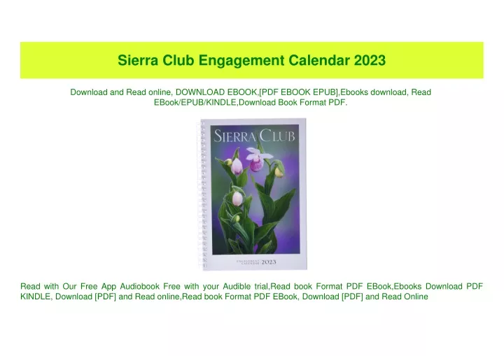 sierra club engagement calendar 2023