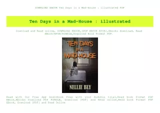 DOWNLOAD EBOOK Ten Days in a Mad-House  illustrated PDF