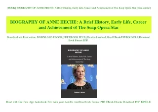 [BOOK] BIOGRAPHY OF ANNE HECHE A Brief History  Early Life  Career and Achievement of The Soap Opera Star {read online}