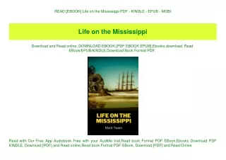 READ [EBOOK] Life on the Mississippi PDF - KINDLE - EPUB - MOBI
