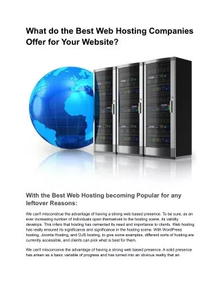 What do the Best Web Hosting Companies Offer for Your Website
