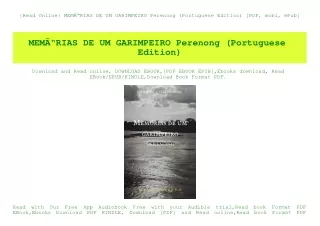 {Read Online} MEMÃƒÂ“RIAS DE UM GARIMPEIRO Perenong (Portuguese Edition) [PDF  mobi  ePub]
