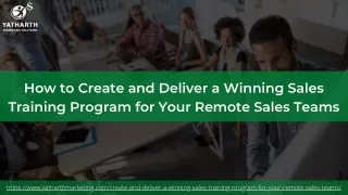 how to create and deliver a winning sales