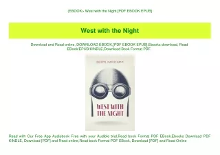 (EBOOK West with the Night [PDF EBOOK EPUB]