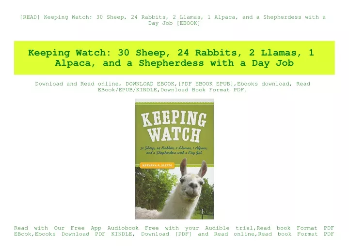 read keeping watch 30 sheep 24 rabbits 2 llamas