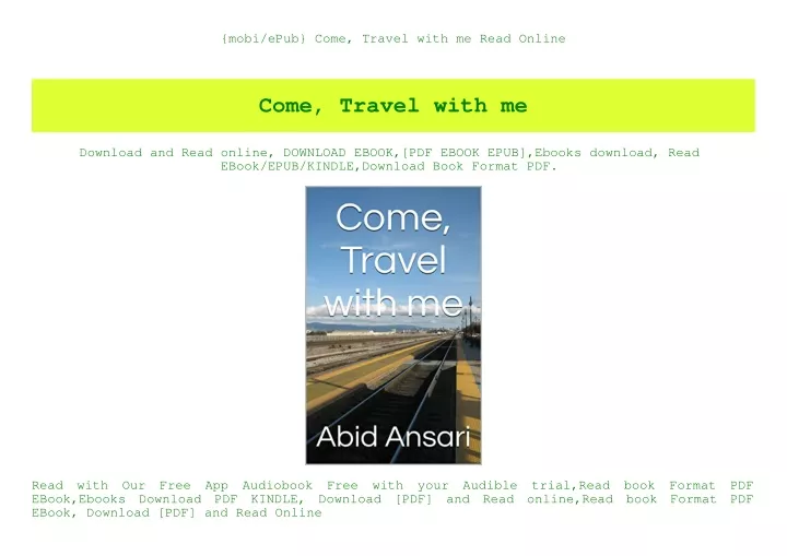 mobi epub come travel with me read online