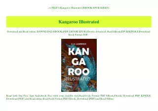 (P.D.F. FILE) Kangaroo Illustrated [EBOOK EPUB KIDLE]