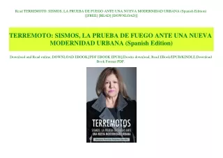 Read TERREMOTO SISMOS  LA PRUEBA DE FUEGO ANTE UNA NUEVA MODERNIDAD URBANA (Spanish Edition) [[FREE] [READ] [DOWNLOAD]]