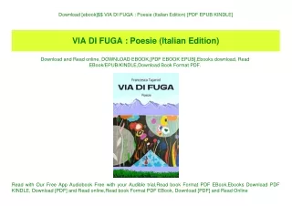 Download [ebook]$$ VIA DI FUGA  Poesie (Italian Edition) [PDF EPUB KINDLE]