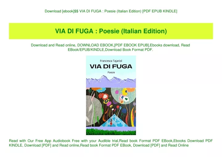 download ebook via di fuga poesie italian edition