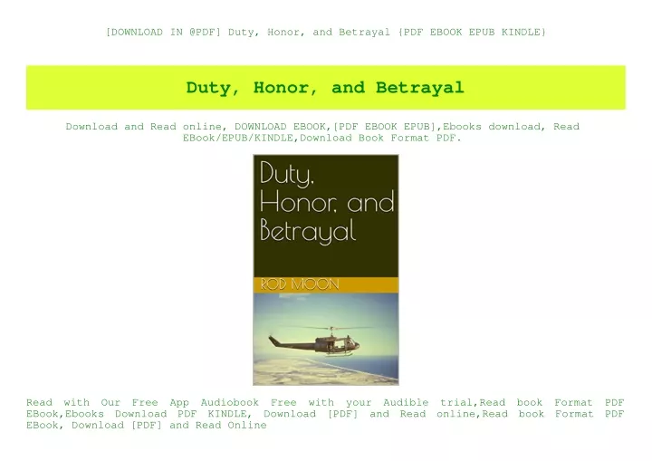 download in @pdf duty honor and betrayal