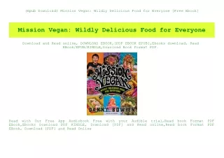 (Epub Download) Mission Vegan Wildly Delicious Food for Everyone [Free Ebook]