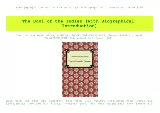 free epub the soul of the indian with