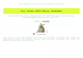 Free [epub]$$ Liz Climo 2023 Daily Calendar Online Book