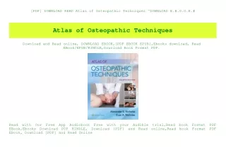 [PDF] DOWNLOAD READ Atlas of Osteopathic Techniques ^DOWNLOAD E.B.O.O.K.#