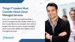 Things IT Leaders Must Consider About Cloud Managed Services
