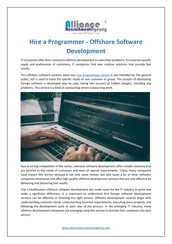 hire a programmer offshore software development