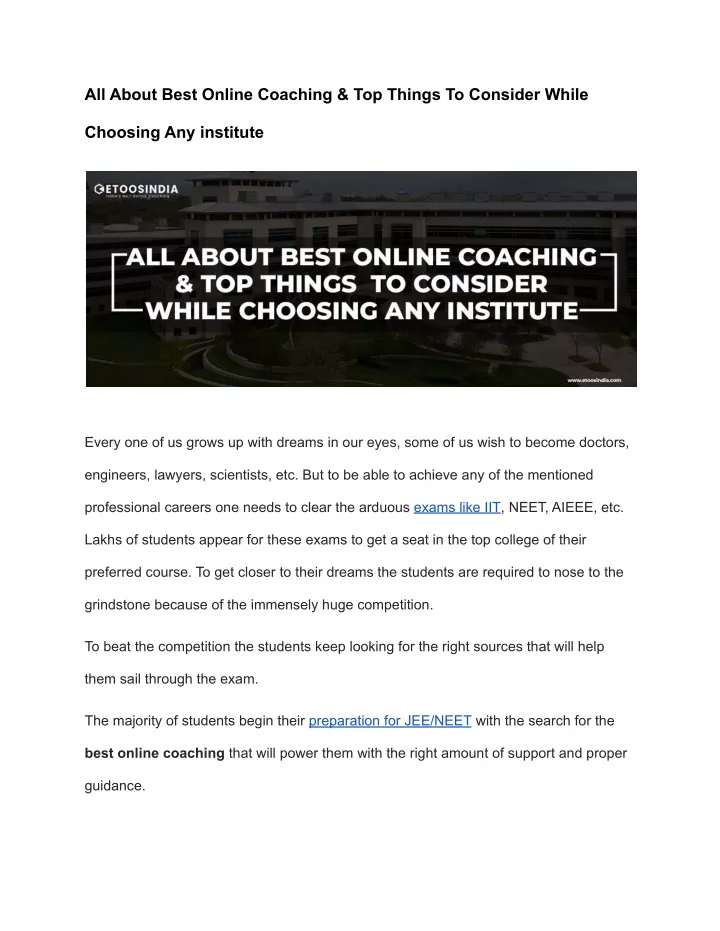 all about best online coaching top things