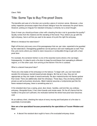 client twd title some tips to buy fire proof