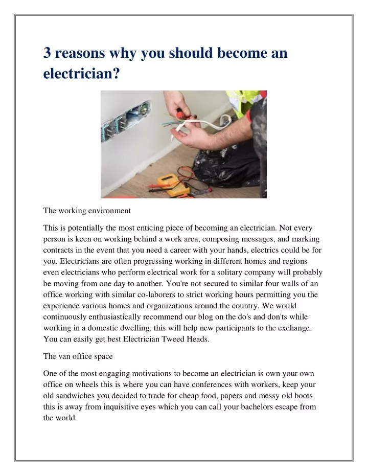 3 reasons why you should become an electrician