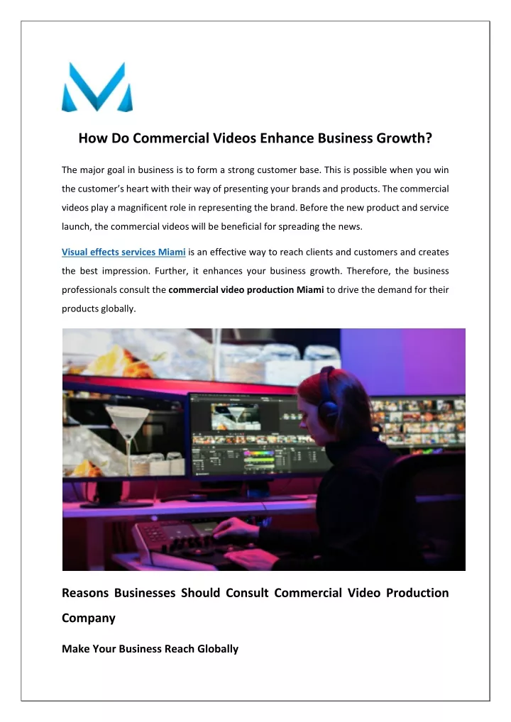 how do commercial videos enhance business growth