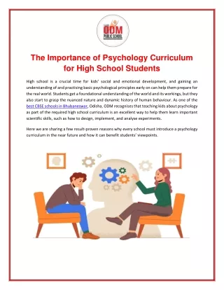 The Importance of Psychology Curriculum for High School Students