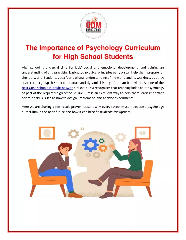 the importance of psychology curriculum for high