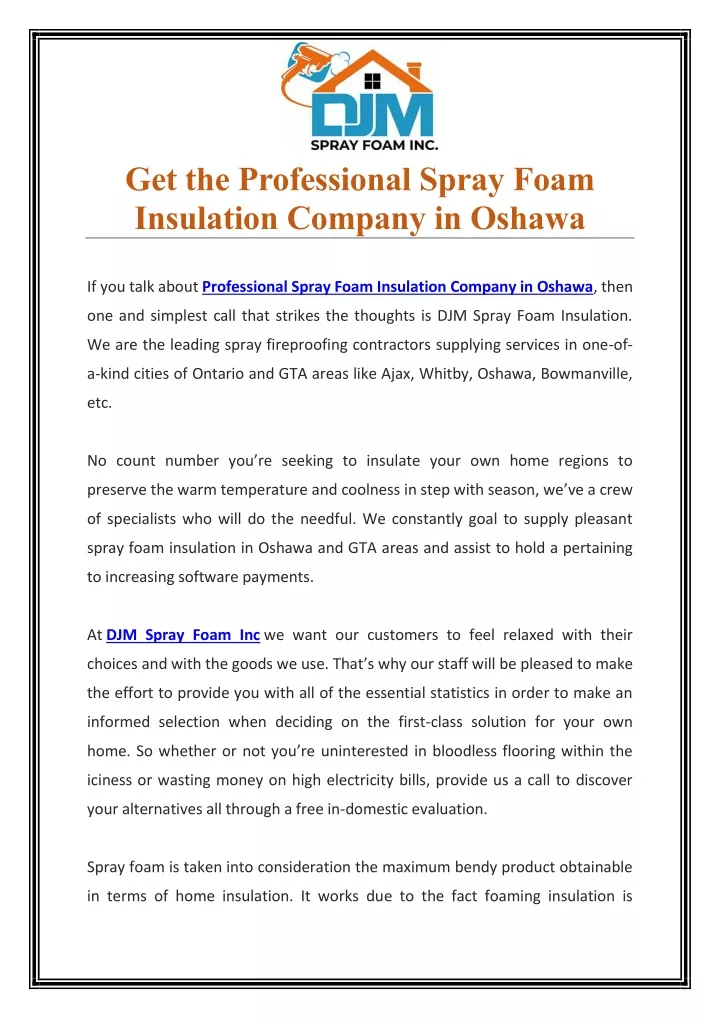 get the professional spray foam insulation