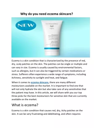Why do you need eczema skincare?
