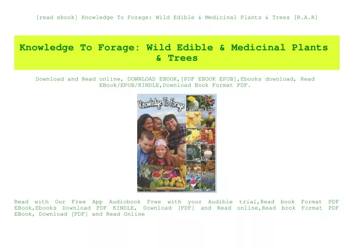read ebook knowledge to forage wild edible