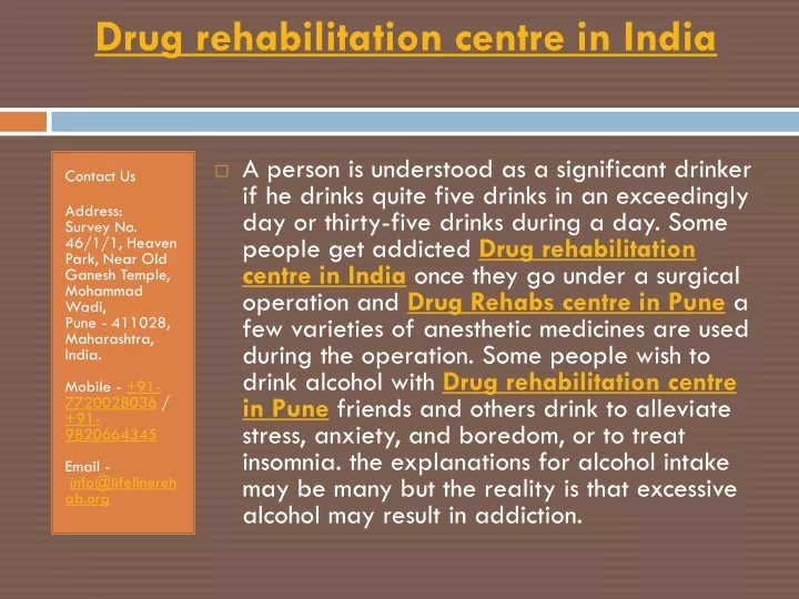 drug rehabilitation centre in india