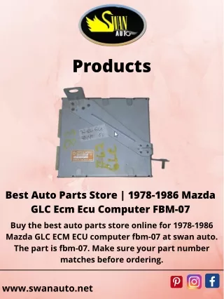 Best Auto Parts Store | 1978-1986 Mazda GLC Ecm Ecu Computer FBM-07