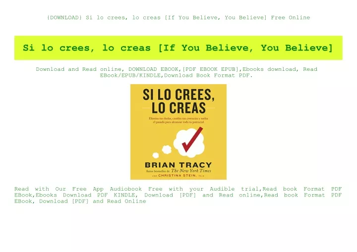 download si lo crees lo creas if you believe
