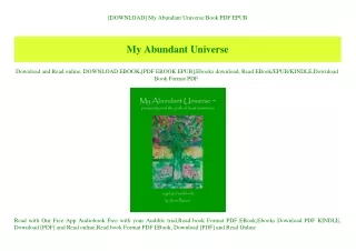 [DOWNLOAD] My Abundant Universe Book PDF EPUB
