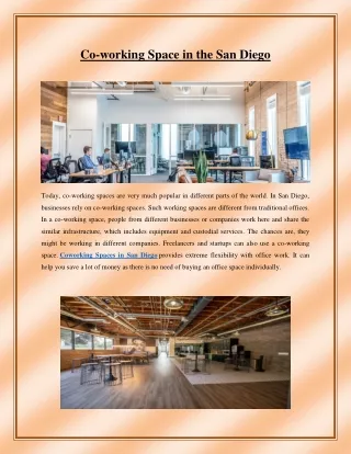 Co-working Space in the San Diego