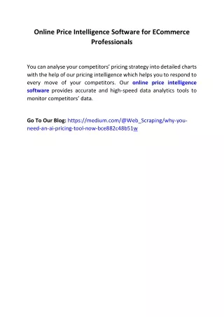 online price intelligence software for ecommerce