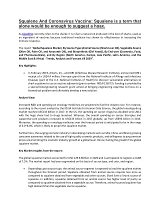 squalene and coronavirus vaccine squalene