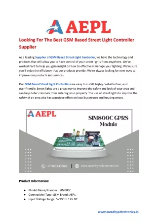 Looking For The Best GSM Based Street Light Controller Supplier