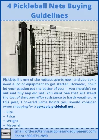 4 pickleball nets buying guidelines