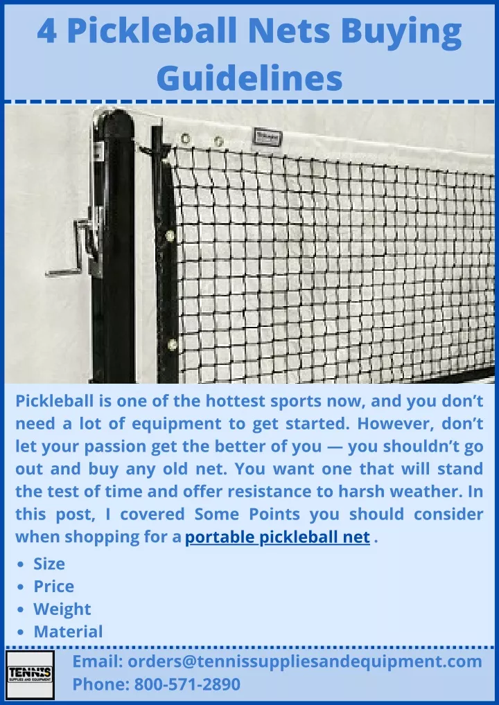 4 pickleball nets buying guidelines