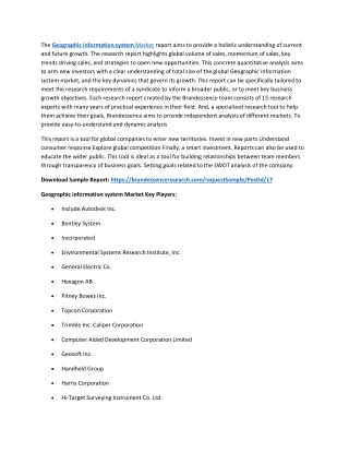 the geographic information system market report